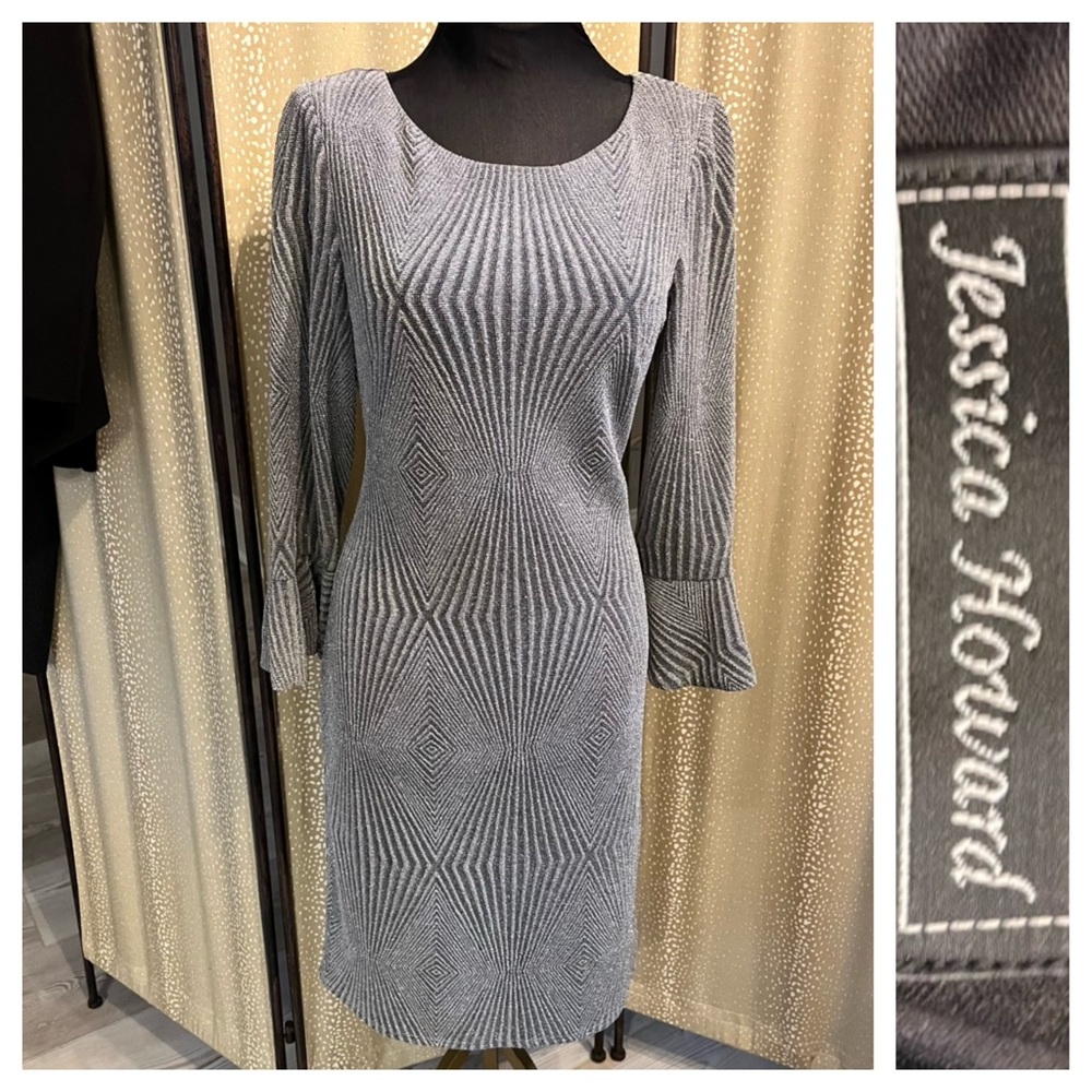 Jessica Howard Silver Gray Women's Dress